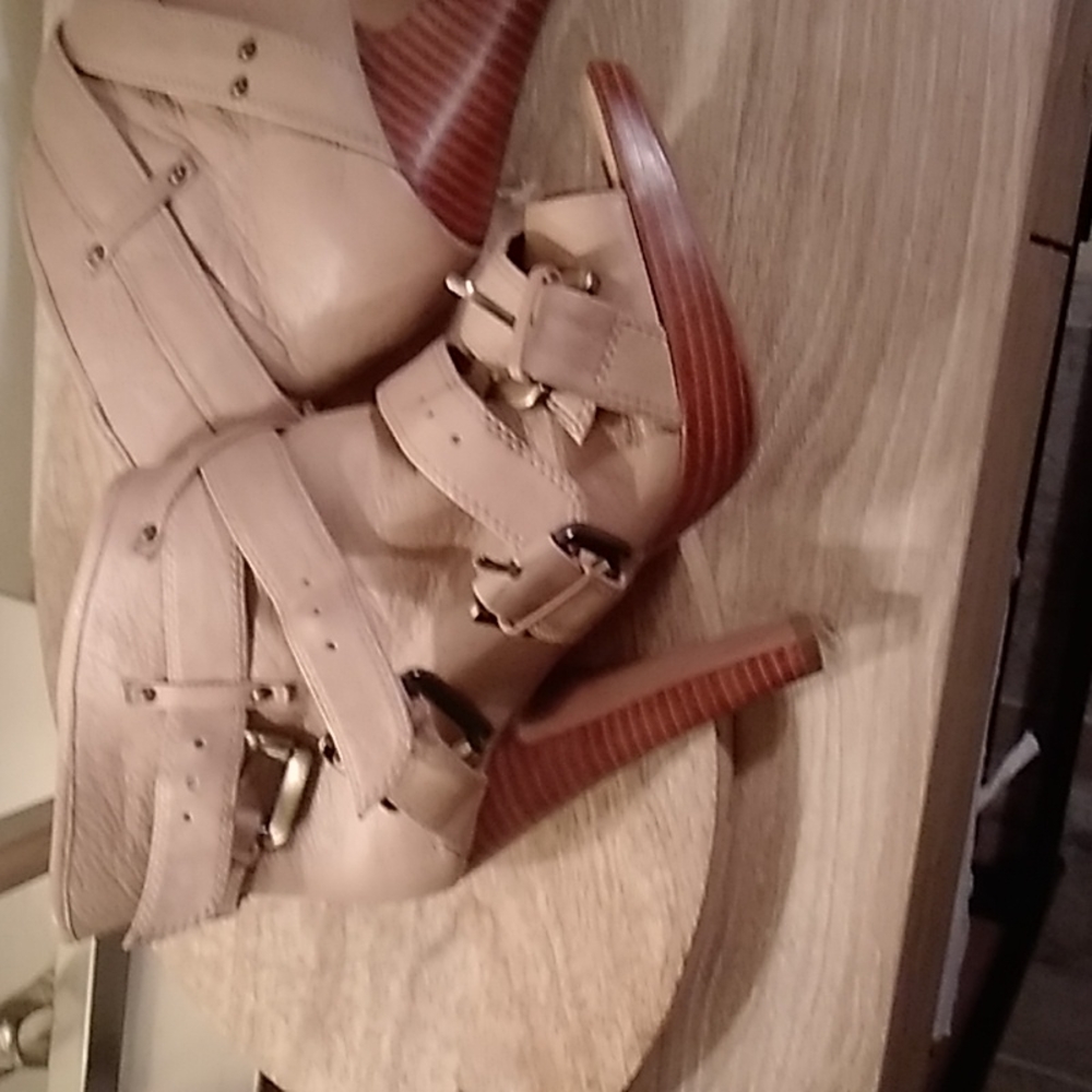 Tan Leather high heels